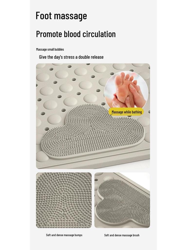 TPE Rutschfeste Duschmatte für Schwangere - Sicherheits-Saugfuß-Badematte mit Abfluss und Massage-Fußpolster
