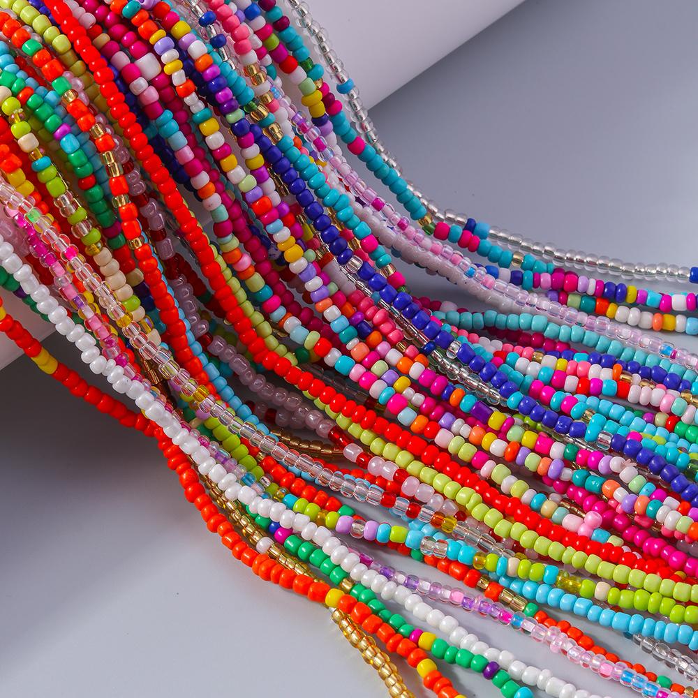 Fashion Bohemian Colorful Beads Bracelet Multi-layer Handmade Beaded Bracelets Women Girls Party Holiday Jewelry Gifts