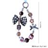 1Pcs Cute Phone Lanyard,Vintage Plaid Bow Beaded Chain for Phone Decor, Keychain for Purse Car Keys, Winter Autumn Charm Gift