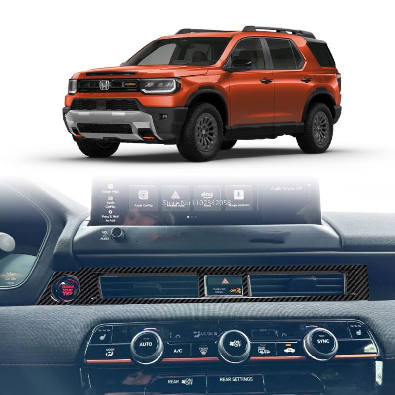ABS Carbonfiber For Honda Passport 2025 2026 Door Handle Bowl Window Lift Switch Gear Water Cup Panel AC Vent Trument Cover