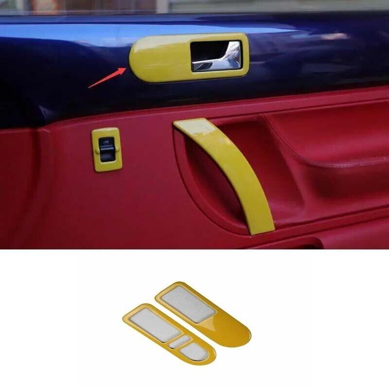 2PCS Cover Trim Interior Door Handle Yellow For Volkswagen VW Beetle 2006-2011