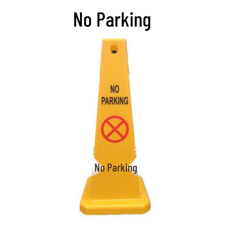 Thickened No Parking Warning Sign with Traffic Cone