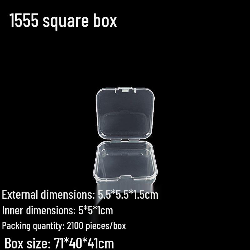 Square Transparent PP Plastic Storage Box for Electronics and Earbuds