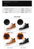 Men's Korean Style Velvet-Lined Mid-Top Leather Sneakers - Trendy Casual Cowhide Patchwork, Large Sizes Available.