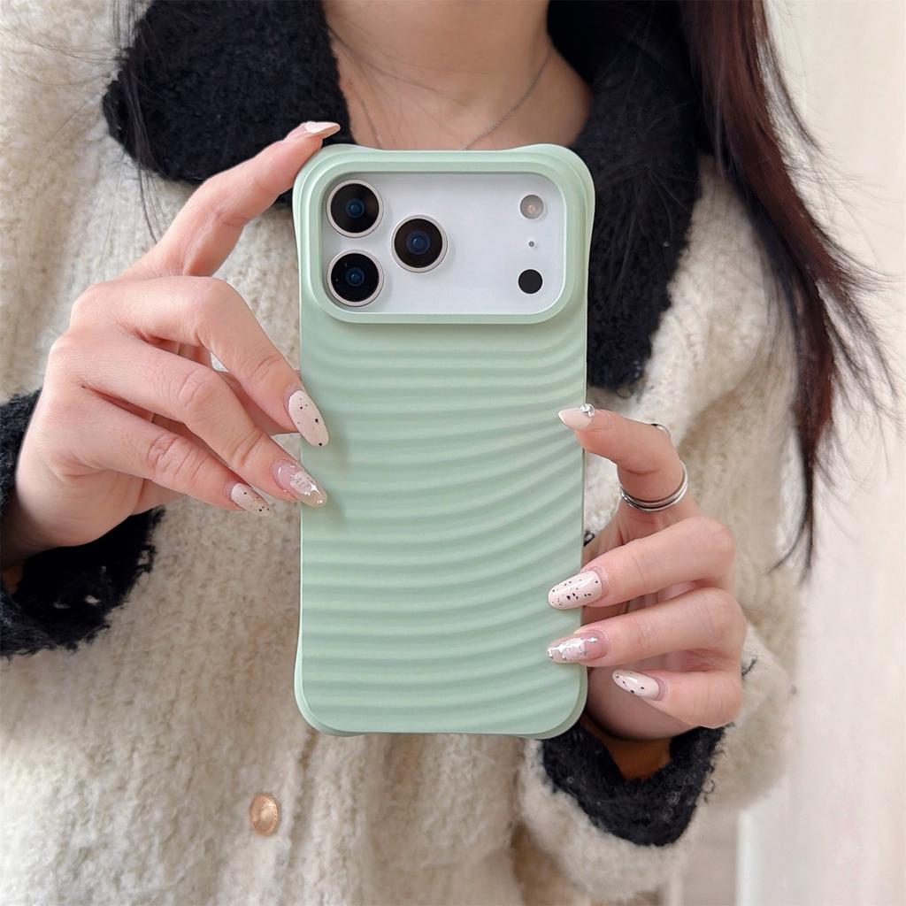 For iPhone 17 Pro Max Case Wave Pattern Liquid Silicone Shockproof Phone Cover
