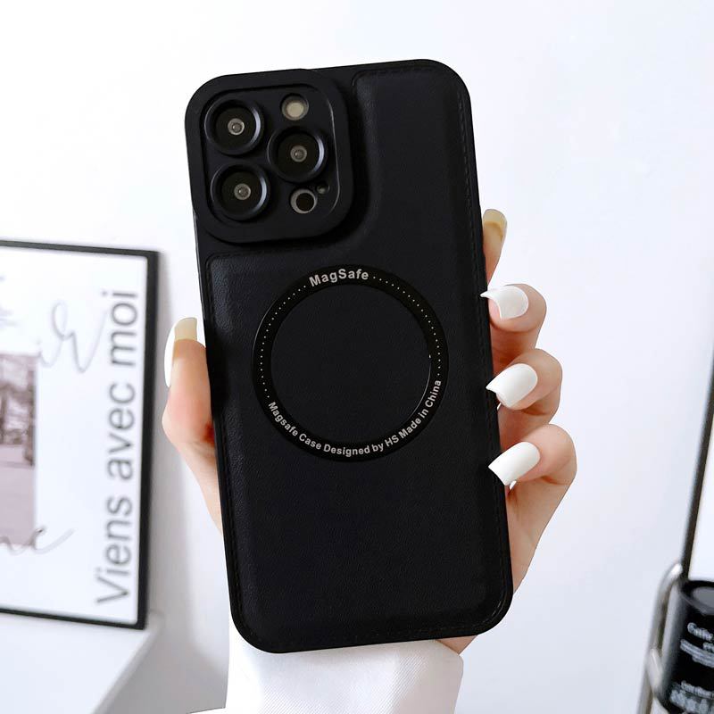 Luxury Magnetic Magsafe Wireless Charge Phone Case for iPhone 13 12 11 14 15 Pro Max 15 Plus Leather Silicone Shockproof Cover