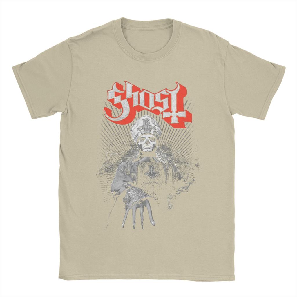 Ghost Band Papa Emeritus Rock Metal T Shirts Men's  Pure Cotton Novelty T-Shirts Crew Neck  Tees Short Sleeve Tops Graphic