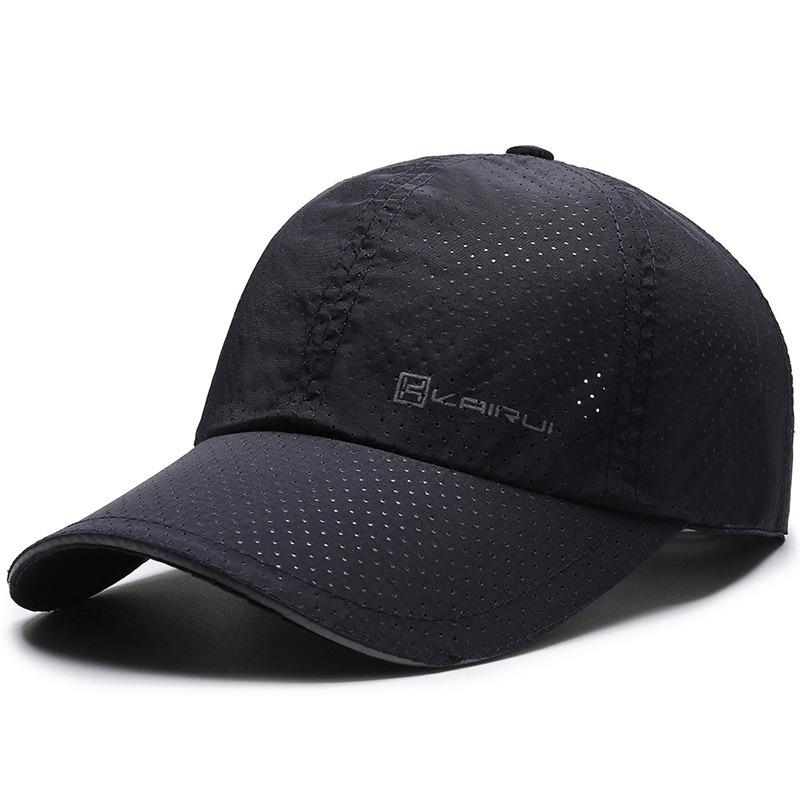 Men's Mesh Quick-Dry Baseball Cap - Breathable Sun Protection with Reflective Sandwich Brim Duckbill Hat.