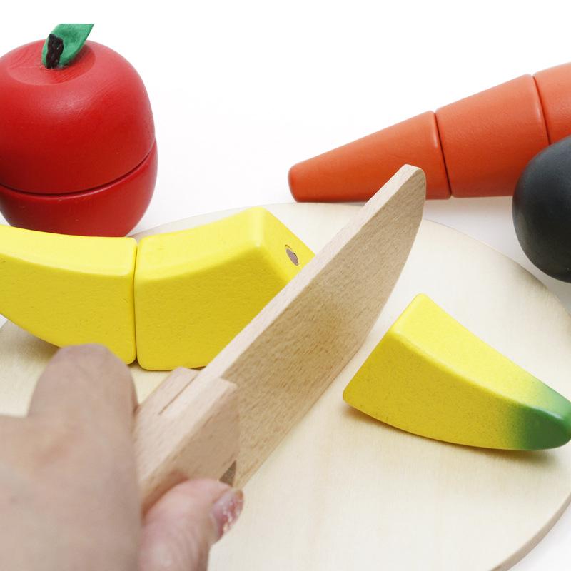 Wooden Kids' Educational Toys: Role-Playing Simulation with Fruits and Vegetables Cut Game