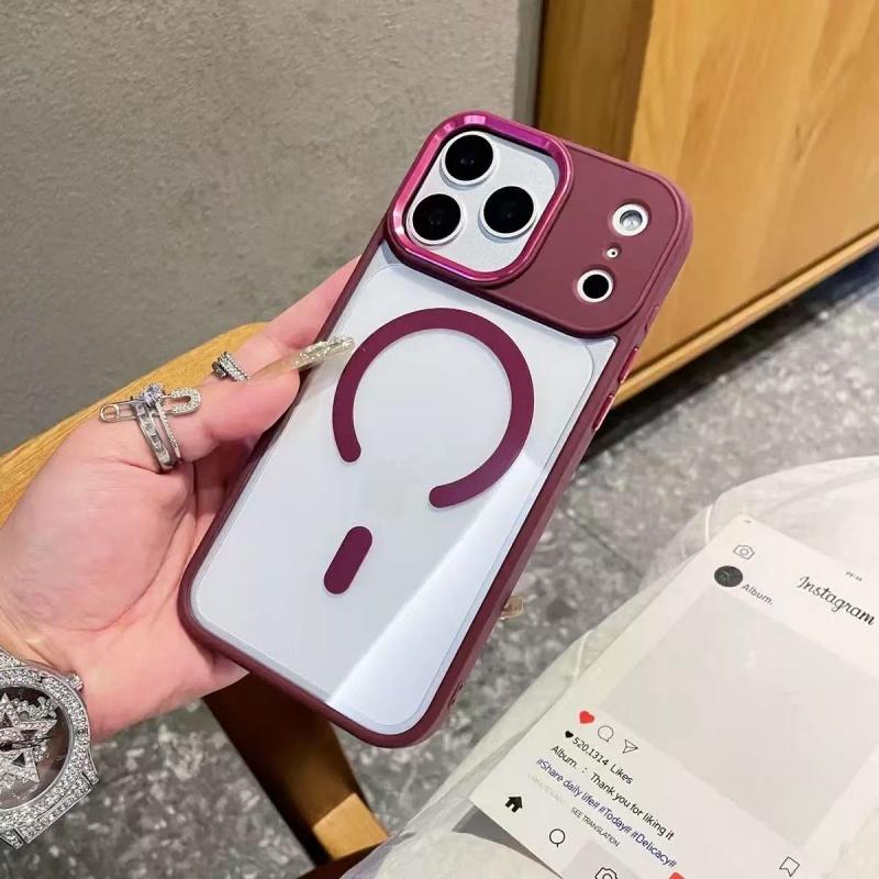 Defender Metalic Camera Case For iPhone 17 Air 16 15 14 13 12 11 Pro Max Plus For Magsafe Magnet Shockproof Clear Cover