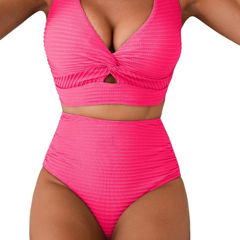 Sexy Women Summer Two-Piece Swimming Suits Female Holiday Clothing Beachwear Adjustable Crop Top Shorts Swimwear
