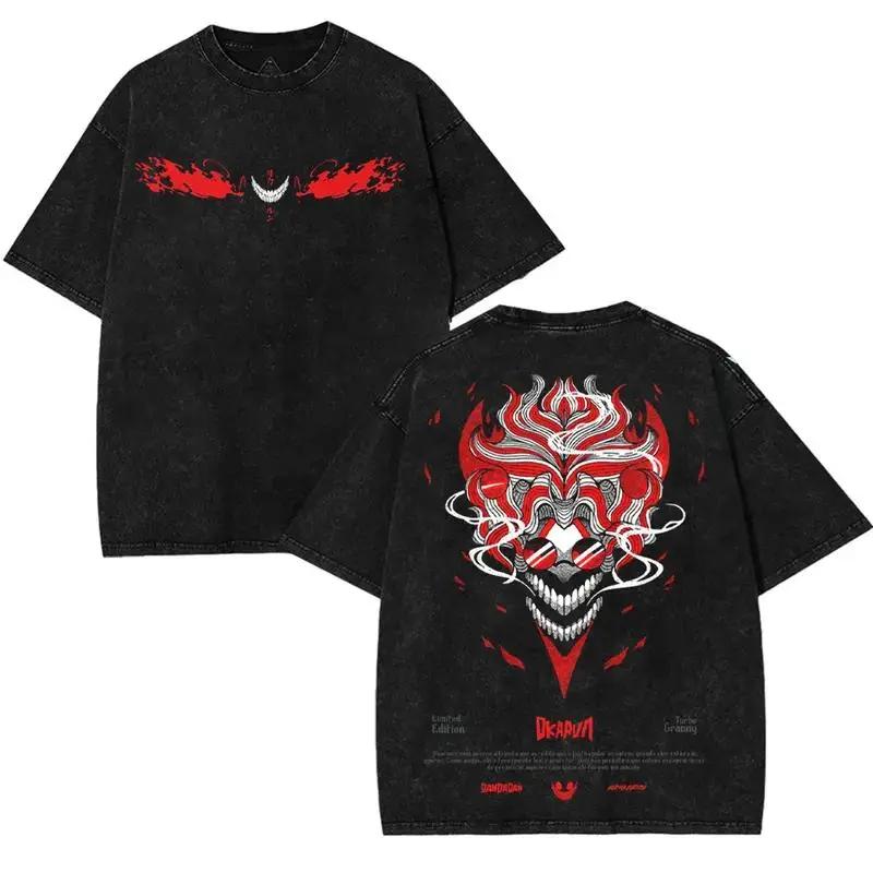 Dandadan Ken Takakura Okarun Graphic Tshirt Men Clothing Short Sleeve Cotton T-shirts Vintage Washed Tee Harajuku Male T Shirt XXL чёрный