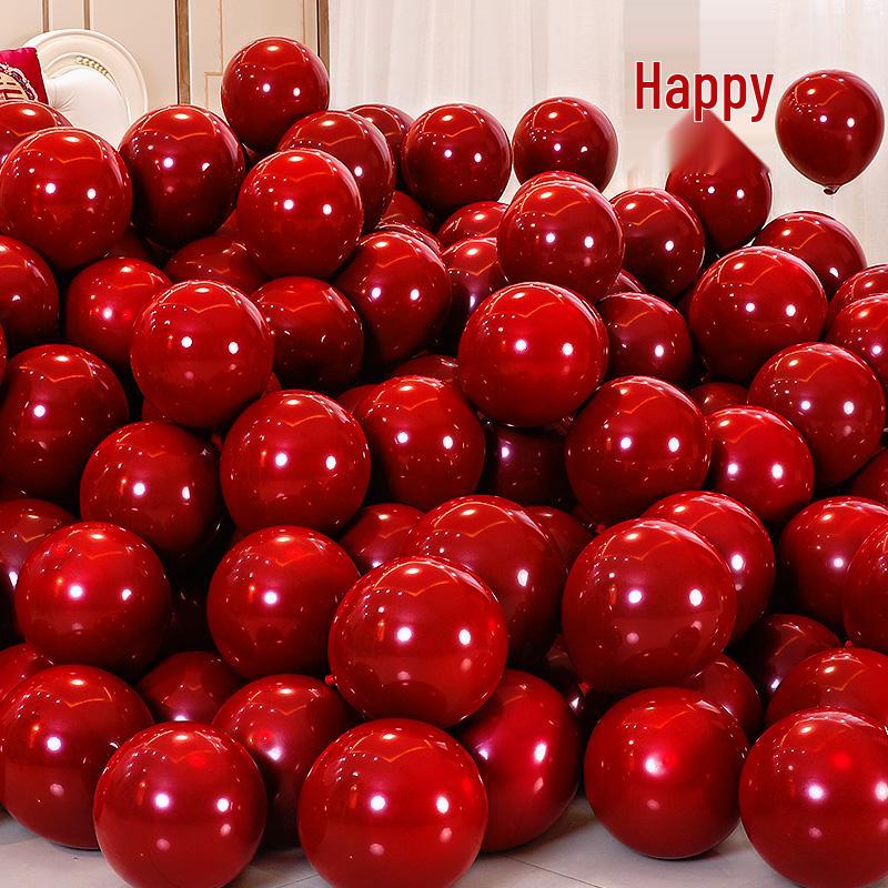 Red Wedding Balloons: Romantic Bedroom & Living Room Decor, Photo Props, Wedding Scene Setup