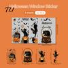 Outdoor Balcony Scene Setting 4Pcs Halloween Cartoon Window Clings, Pumpkin Ghost Scarecrow Stickers, Decorative Glass Decals for Party