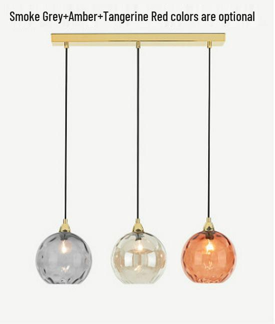 Nordic Colorful Water Ripple Glass Sphere Pendant Lamp for Bedroom or Bar.