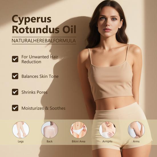 1/2Pcs 60ML Natural Cyperus Rotundus Oil Reducing Body Hair Growth Moisturizing Soothing Men Women Hair Removal Essential Oil