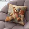 Vintage Patchwork Teddy Bear Throw Pillow Covers Pattern Cushion Cover Suitable For Sofa Bedroom Car Pillow Cover