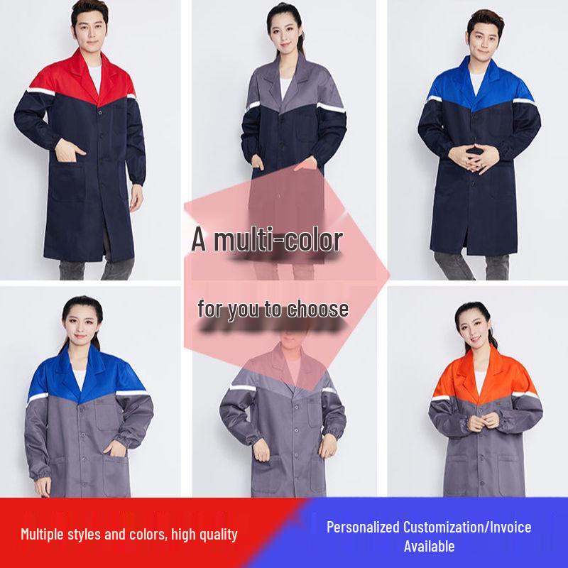 Unisex Blue Smock: Long, Wear-Resistant, Dirt-Resistant Labor Protection for Autumn/Winter - Ideal for Warehouse Management and Handling.