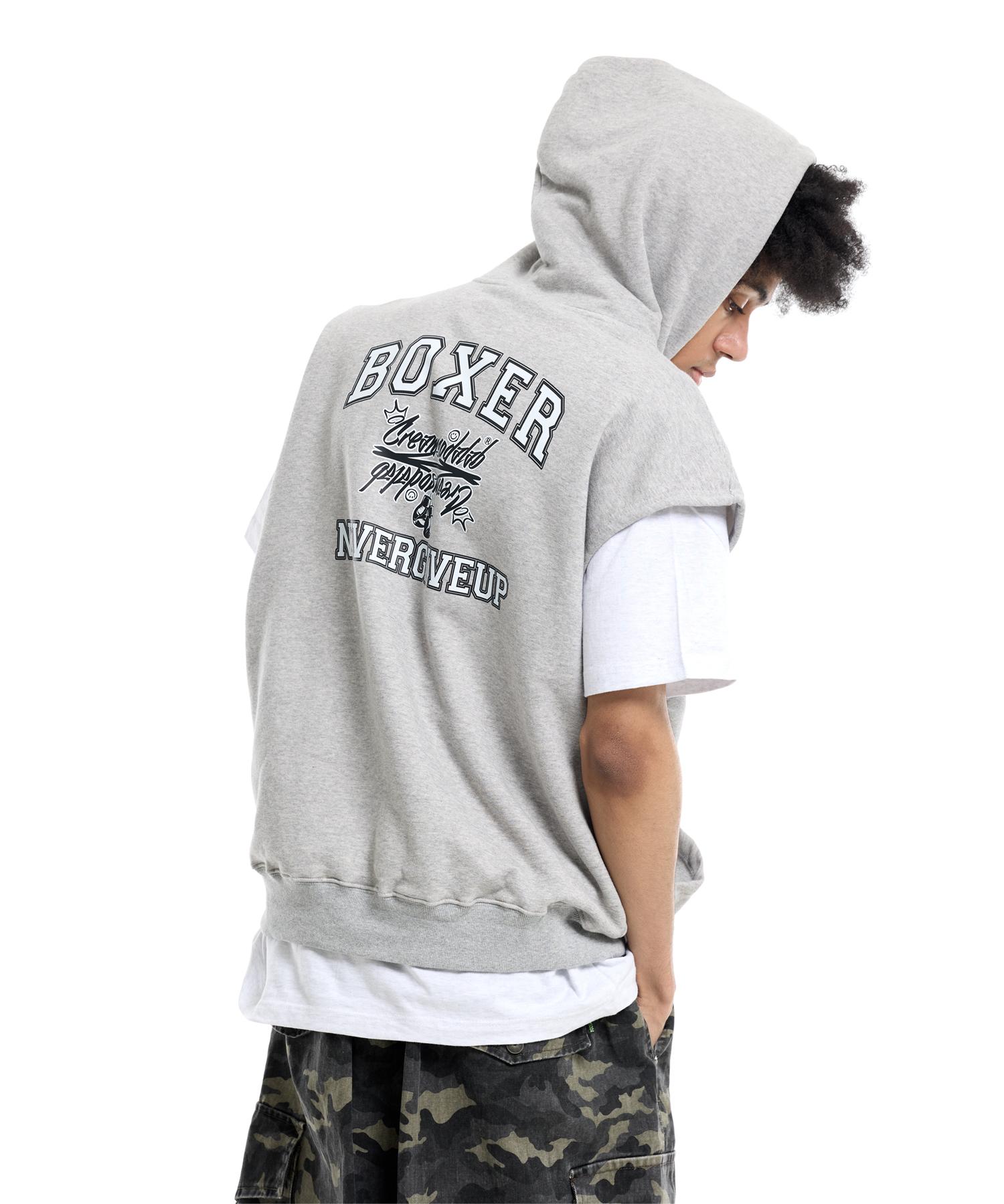 Cream Soda Lab The Boxer Sleeveless Hoodie Gray/(1)