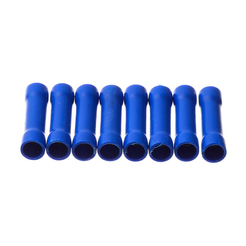 50Pcs/Bag Blue BV2 Tubular Connectors, Insulated 2-in-1 Quick Wire Splice Terminals