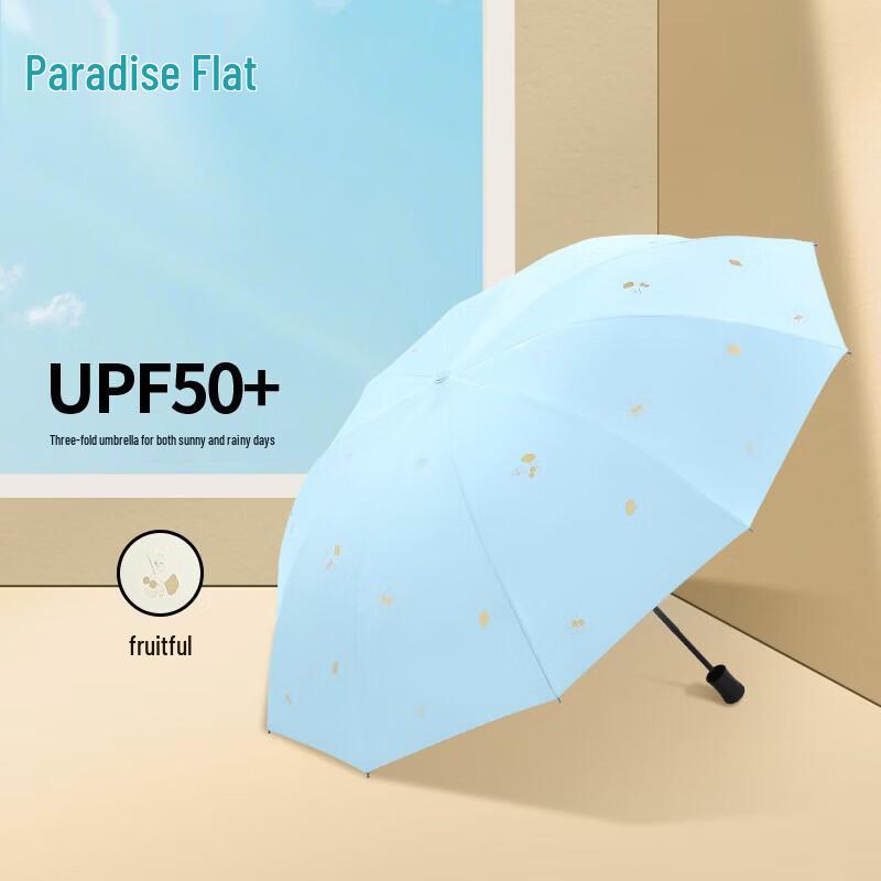 Paradise Automatic Large Two-Person Three-Fold Sun/Rain Umbrella