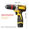 12 V 2in1 Lithium Drill Electric Screwdriver Multi Function Power Tool Brushed Motor Practical Screw Driver for Home