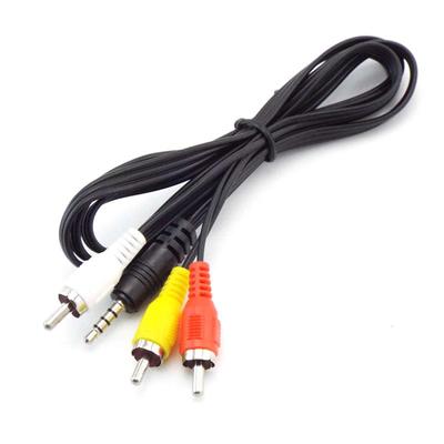 1M AV Adaptörleri Video Uzatma Kablosu 3.5mm Ses Erkek Jak Fişi 3 RCA Erkek Aux Konnektör Ayırıcı Kablo