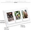 A Transparent Triple Photo Frame for three TAX mini photos. Transparent creative display photo frame for 3-inch photos.