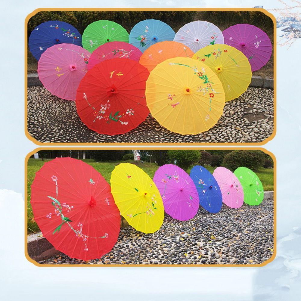 Vintage Oil Paper Umbrella Chinese Traditional Paper Parasol Folding Dance Umbrellas  Wedding