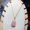 Exquisite Gold Silk Peach Blossom Jade Unisex Pendant Necklace