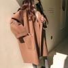 Plus Size Women's Autumn Winter Woolen Trench Coat Korean Style Loose Mid-Length Woolen Coat for Female Students