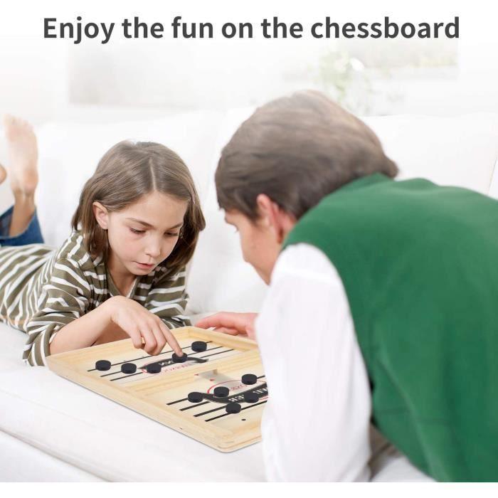 2-in-1 Table Game - CHANGM - Portable Hockey - Solid Wood - 2 Players - Fun and Interactive