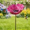 Handgefertigte Metall-Blumen-Gartenspieße, Bestäuber-Trinkstation, Bienen-Trinkstation für den Garten, Metall-Vogelbad für Hof, Rasen, Blumenbeet, Terrasse