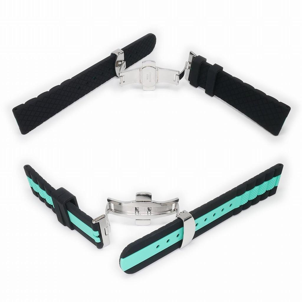 BLANCPAIN X Swatch Exclusive Rubber Strap with D-Buckle (Black & Green)