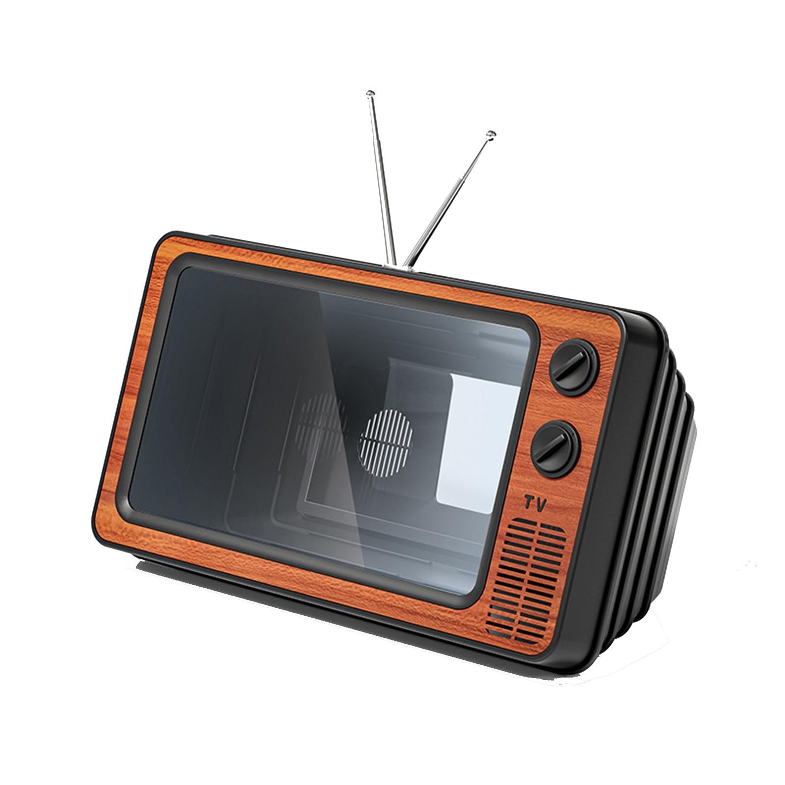 

Украшение, Ретро ТВ 3D Увеличитель экрана ТВ Настольный ТВ Мобильный увеличитель экрана Ретро Креативная подставка для мобильного телефона Домашний проектор One Size коричневый