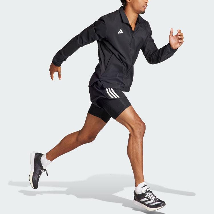 adidas Adizero Essentials Slim Fit Running Jacket Men Tops Black IT7585