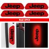 For Jeep 4pcs Car Logo Door Reflective Strips Sticker Security Warning Stickers Accessories Cherokee Wrangler JK Gladiator AJP1