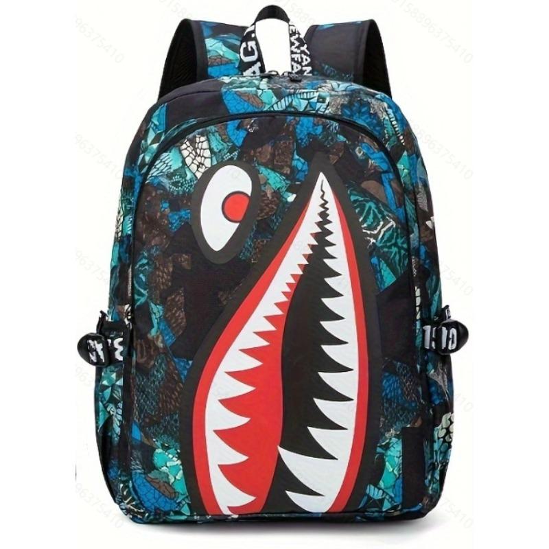 Specially Designed for Elementary School and Children's Backpacks with Shark Personalized Pattern Printing, Large Capacity Lightweight Backpacks