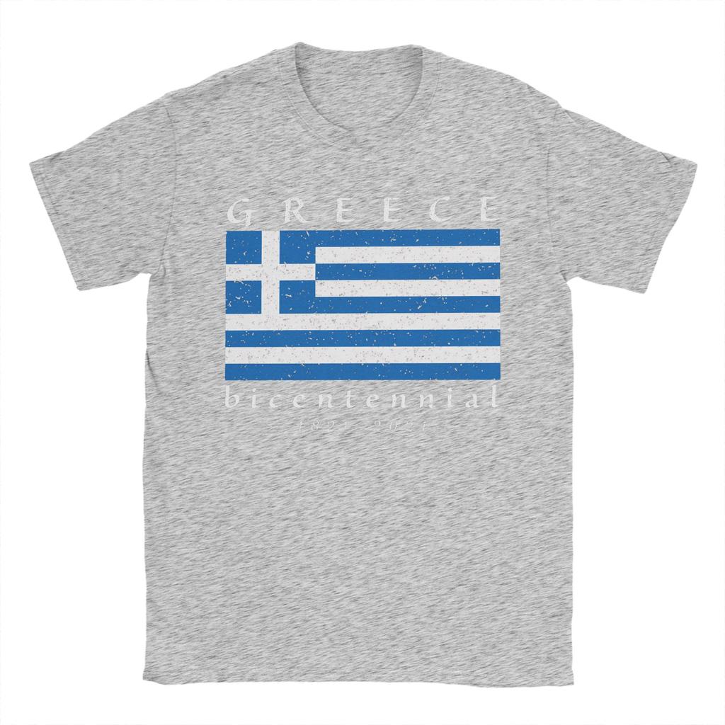 Greek Greece Flag Independence Day 1821 Bicentennial 200 years TShirt Cotton TShirts For Mens Tee Shirt Short Sleeve Top Tees