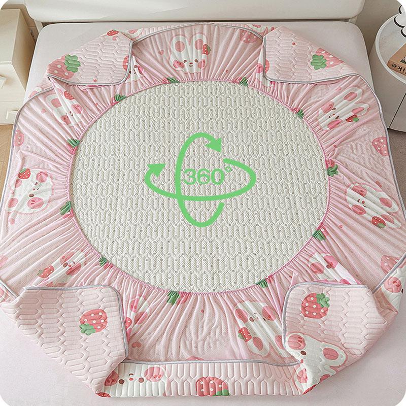 Cartoon Cute Pattern Cooling Fitted Sheet Single Natural Latex Fabric Soft Cushion for Bedding Slow Rebound Non-Slip Mattress