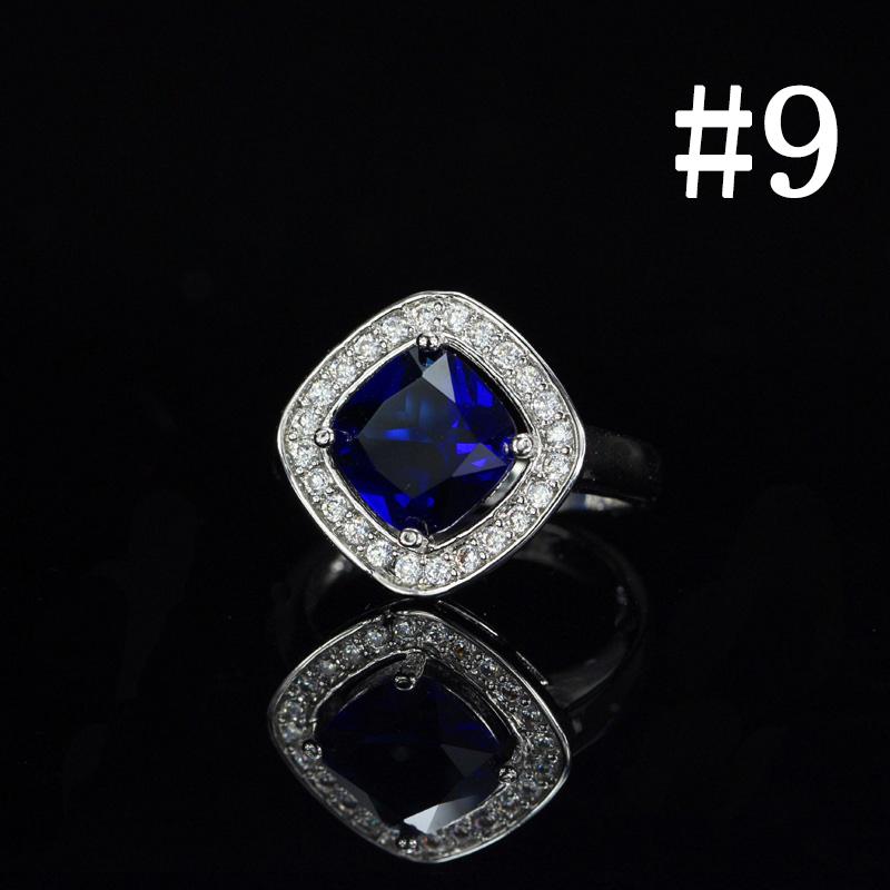 CMM Classic Design 0.8 Ct Princess Cut Fashion Square AAA+ CZ Zirconia White Golden Engagement Women Rings
