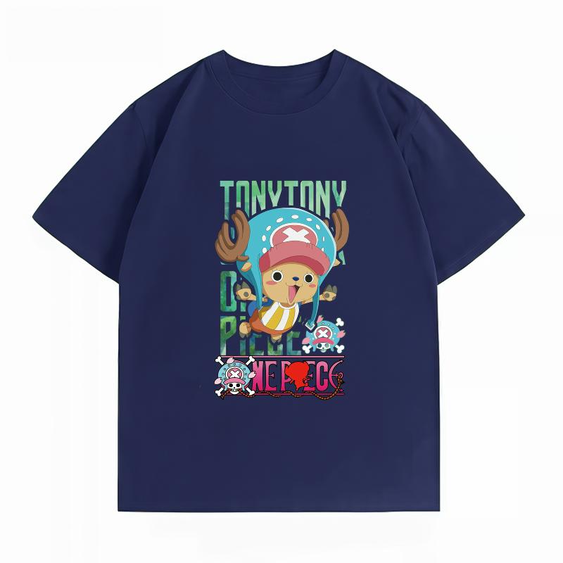 One Piece Tony Tony Chopper Jump Print Tshirt Casual Short Sleeve Cotton Anime Streetwear Unisexs Tshirt