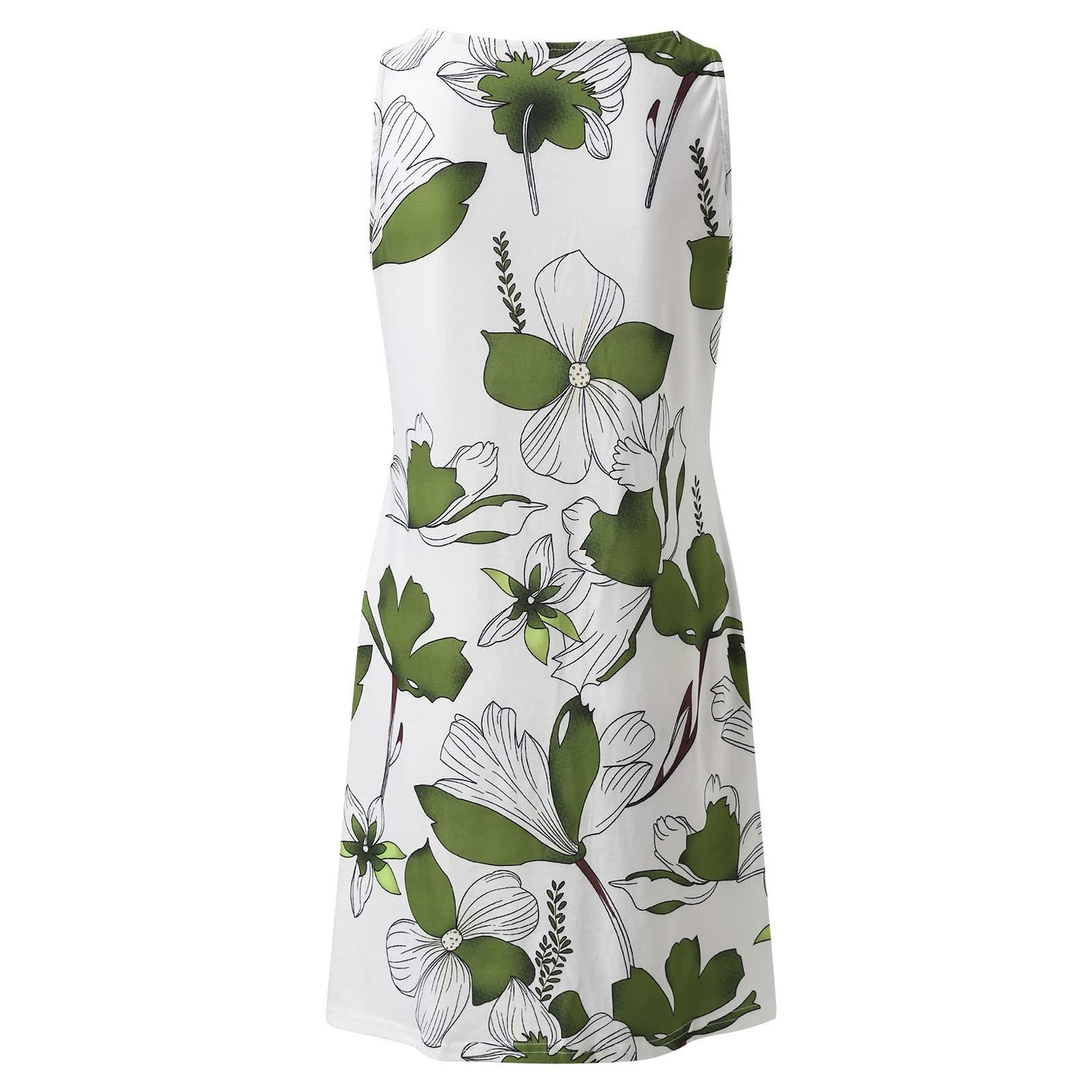 Женское модное платье без рукавов с V-образным вырезом и принтом — фото 5