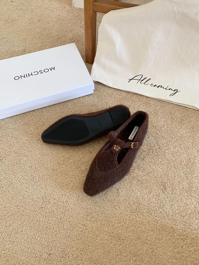 French one-word buckle with Mary Jane shoes shallow mouth splicing retro camellia commuting height increase single shoes women's commuting style