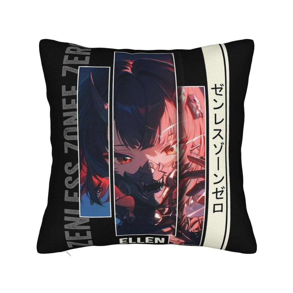 Zenless Zone Zero Cute Belle Pillowcase Printed Polyester Cushion Cover Decor Throw Pillow Case Cover Home Square 45*45Cm