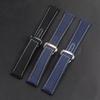 Woven Canvas Watch Strap For Omega Seamaster 300 AT150 Fabric Leather Nylon AQUA TERRA 150 Blue Black Watchband 19mm 20mm