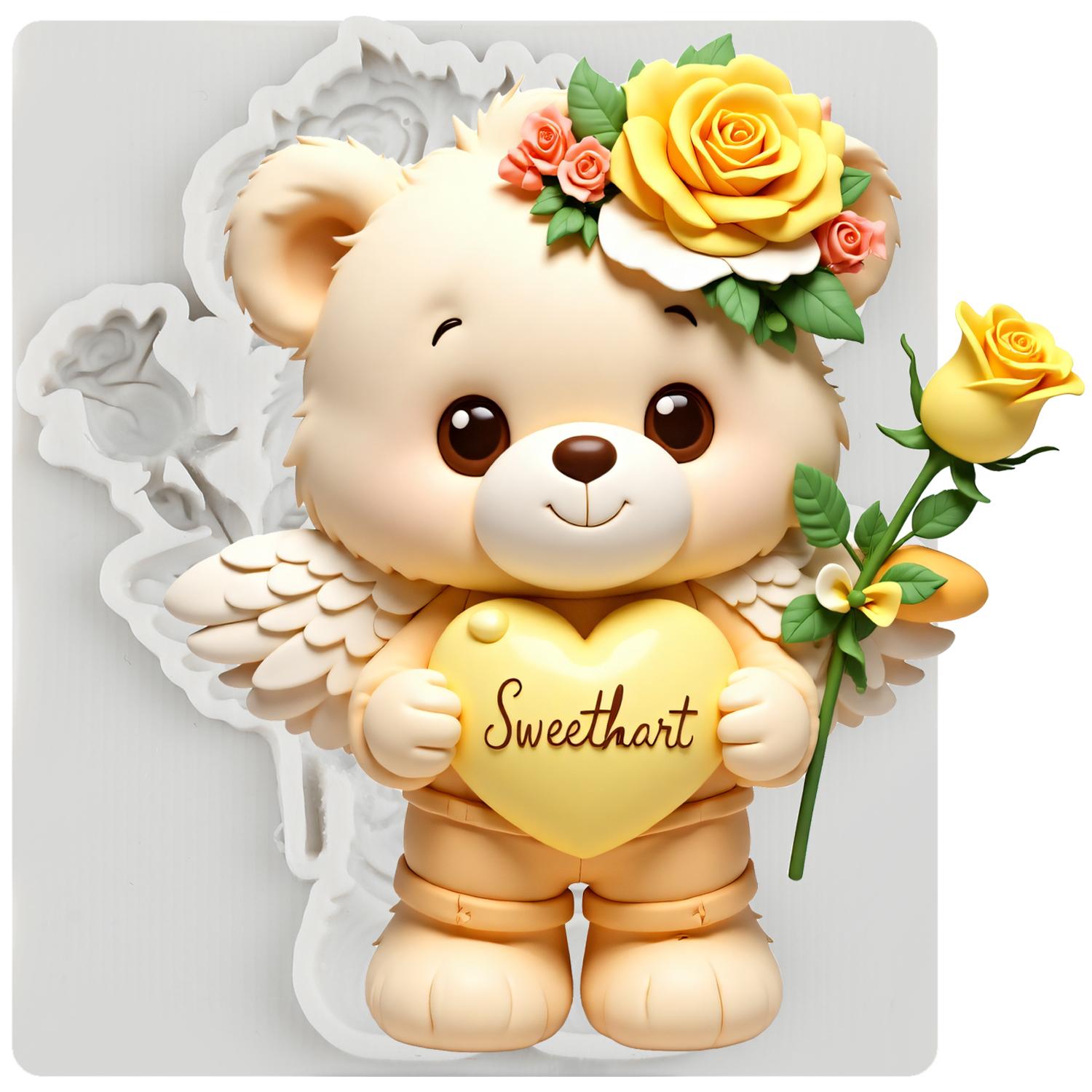 

Bear Silicone Mold Bear Fondant Molds Cake Decorating Tools Theme Cake Dessert Decorated Chocolate Candy Mold сірий колір