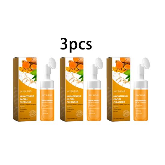 Jaysuing Turmeric Cleanser Comes with Silicone Brush Head, Gentle Cleansing and Oil Control Cleansing Skin Care Products for the Face 100ml