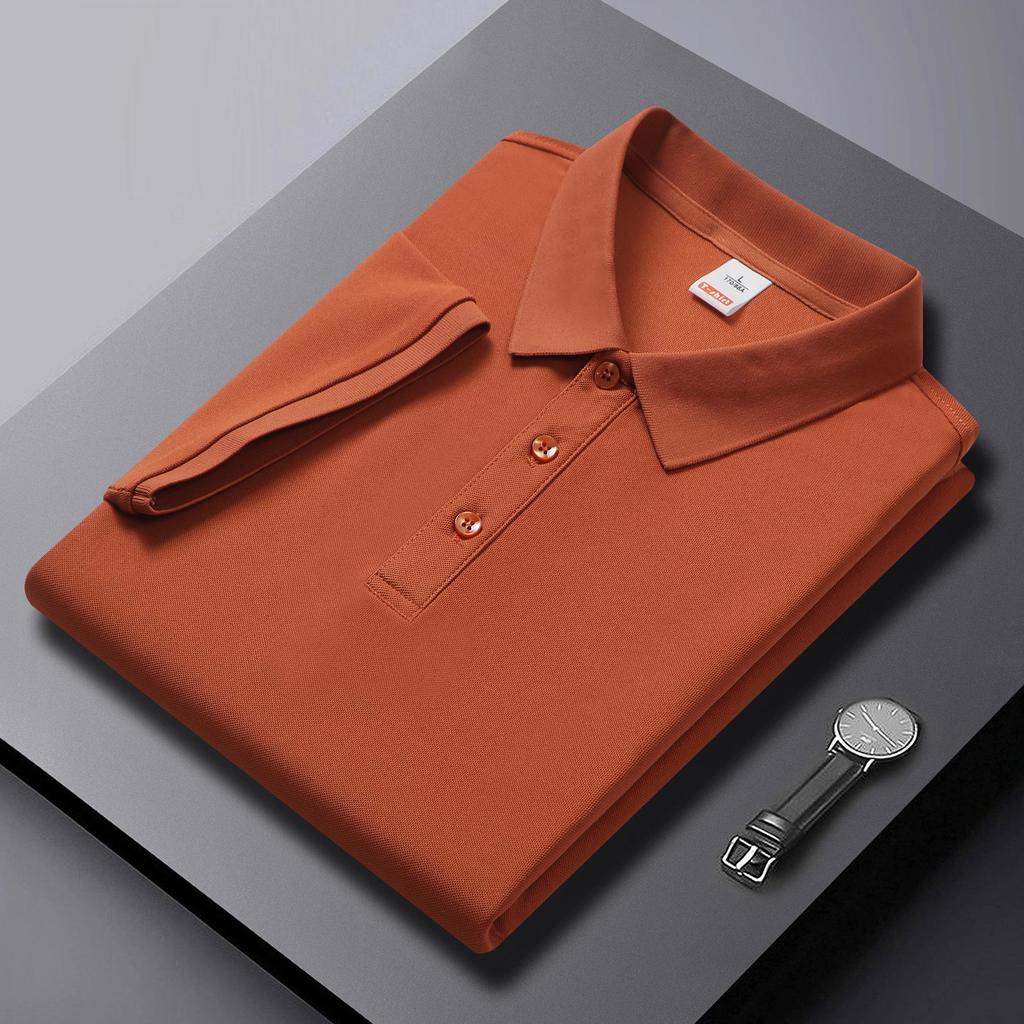 Solid Color High-End Polo Shirt Short-Sleeved T-shirt Printing Men and Women Lapel Clothes