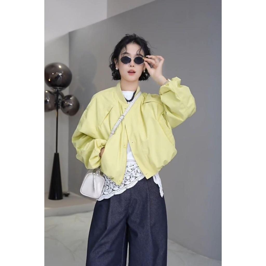 Dámská krátká baseballová bunda na zip v korejském stylu - Jaro/Podzim 2025 Volný ležérní trend